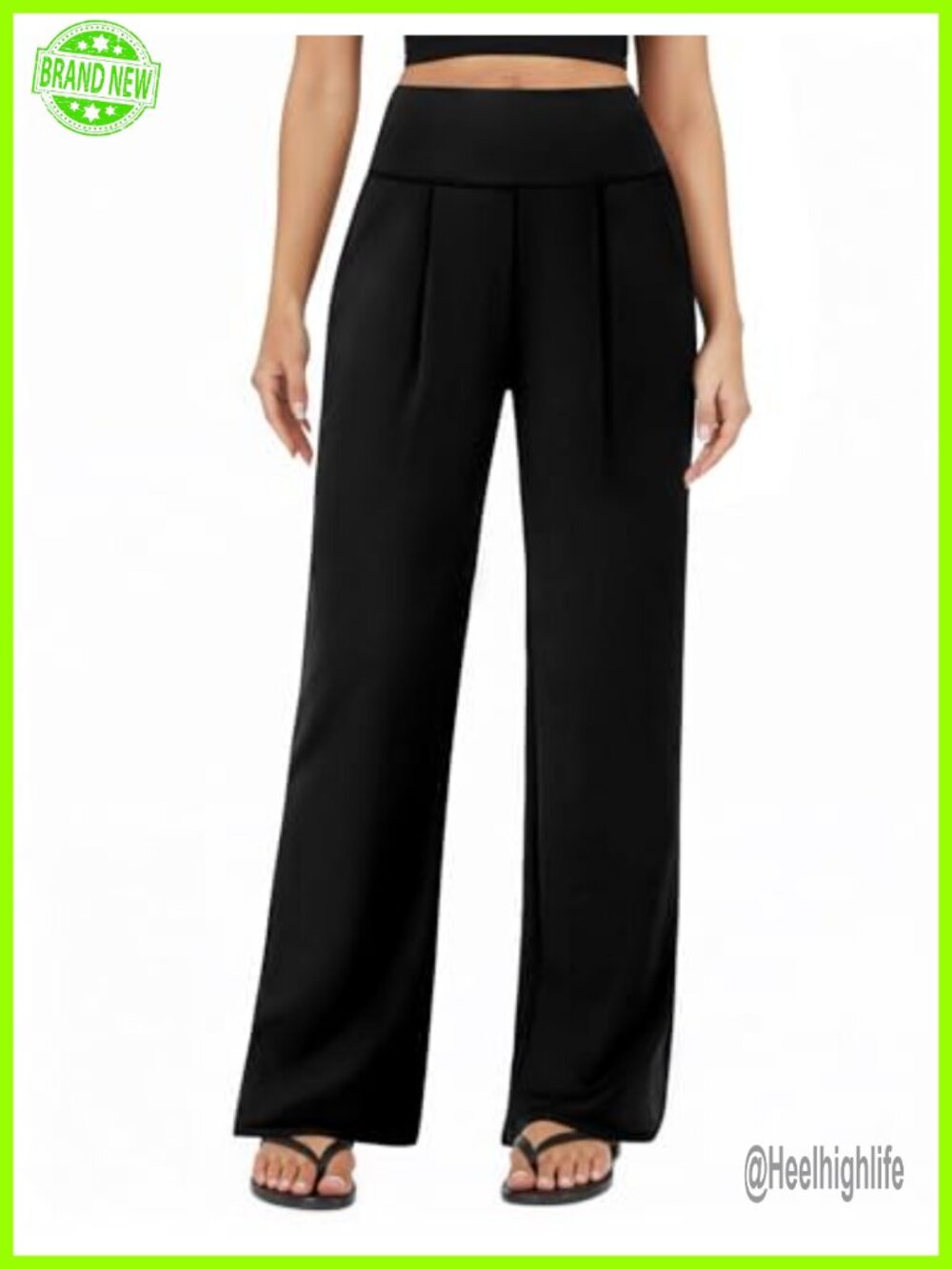 Wide Leg Yoga Pants High Waist Palazzo Trousers with Pockets